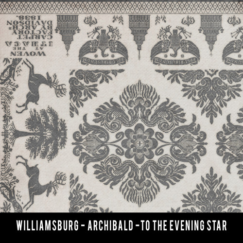Williamsburg Archibald To The Evening Star - vinyl floor cloth sample swatch