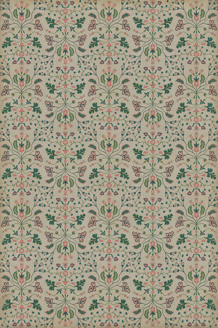 Williamsburg Franklin Gentle Readers - vinyl floor cloth sizes 20x30, 24x36, 38x56, 52x76, 70x102