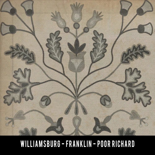 Williamsburg Franklin Poor Richard - vinyl floor cloth swatch sample
