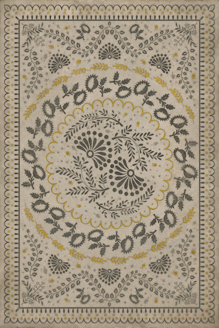 Williamsburg Cozens Brocade Early One Morning - vinyl floor cloth, Image for all rectangle sizes 