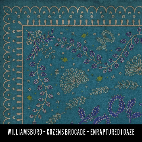 Williamsburg Cozens Brocade Enraptured I Gaze - vinyl floor cloth swatch sample