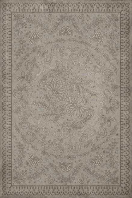 Williamsburg Cozens Brocade The Foggy Foggy Dew - vinyl floor cloth, Image for all rectangle sizes