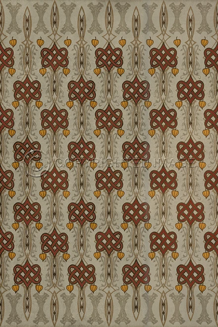 Lord Byron Days are Done - vinyl floor cloth underside 20x30, 24x36, 30x44, 38x56
