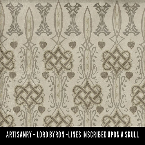 Lord Byron Lines Inscribed Upon a Skull - vinyl floor cloth swatch sample