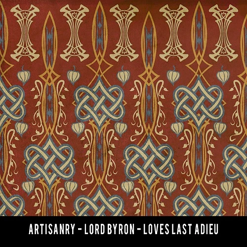 Lord Byron Loves Last Adieu - vinyl floor cloth swatch sample