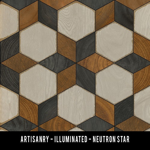 Illuminated Neutron Star - vinyl floor cloth swatch sample