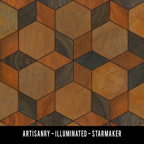 Illuminated Starmaker - vinyl floor cloth swatch sample