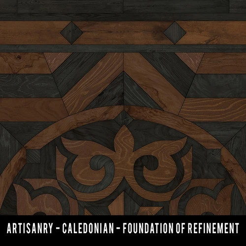 Caledonian Foundation of Refinement - vinyl floor cloth swatch sample