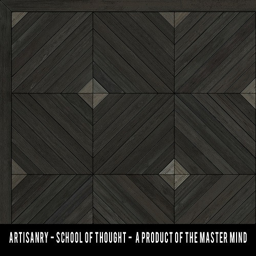School of Thought A Product of the Master Mind - vinyl floor cloth swatch sample