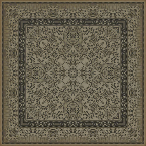 Pattern 76 Begin at the Beginning - vinyl floor cloth square sizes
