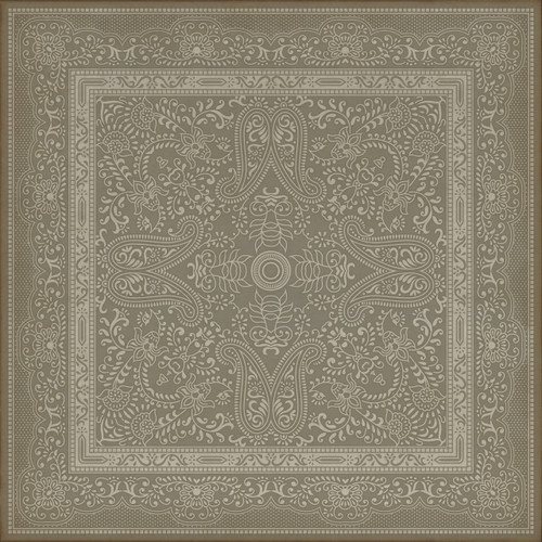 Pattern 76 Brillig - vinyl floor cloth square sizes 