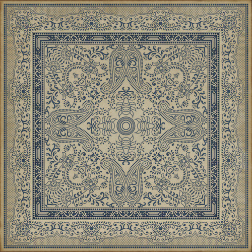 Pattern 76 Naught for Usual - vinyl floor cloth square sizes 