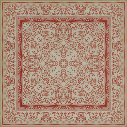 Pattern 76 The Great Puzzle - vinyl floor cloth square sizes