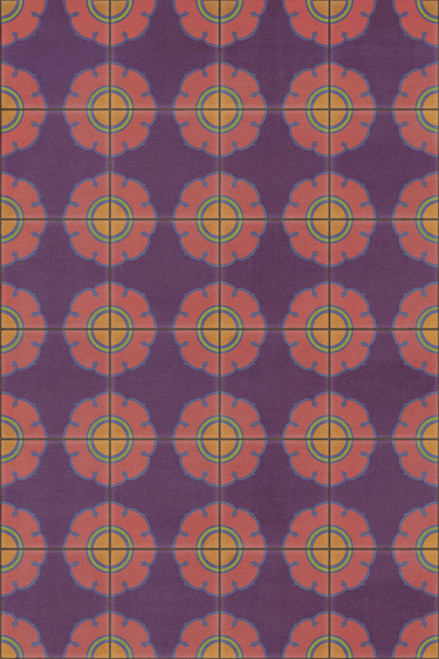 Pattern 78 Tutti Frutti - vinyl floor cloth sizes 20x30, 24x36, 30x44, 38x56