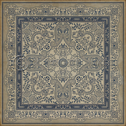 Pattern 77 vinyl floor cloth