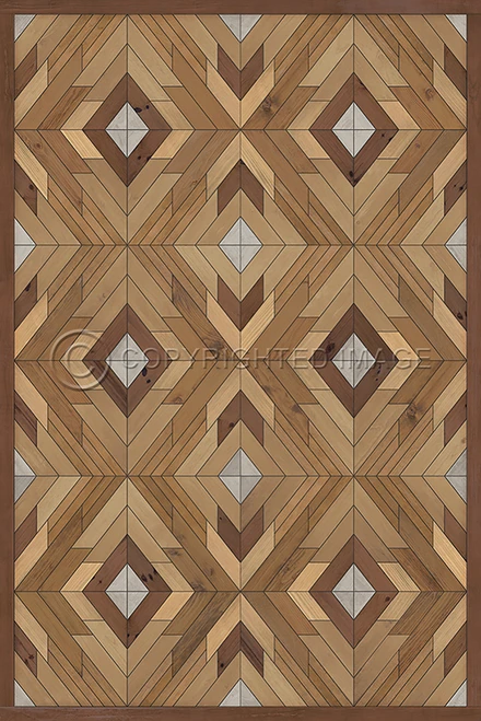 Denali Hunter - vinyl floor cloth sizes 24x36, 20x30, 30x44, 38x56
