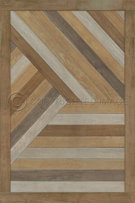 Mount Zeppelin Into the Trees - vinyl floor cloth sizes 24x36, 20x30, 30x44, 38x56