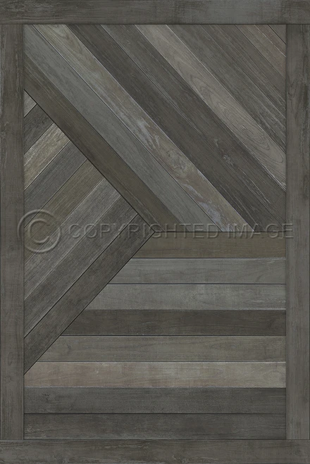 Mount Zeppelin Lost in a Forest - vinyl floor cloth sizes 24x36, 20x30, 30x44, 38x56