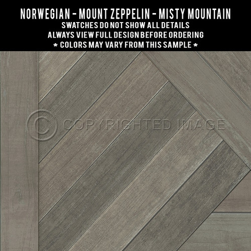 Mount Zeppelin Misty Mountains - vinyl floor cloth swatch sample