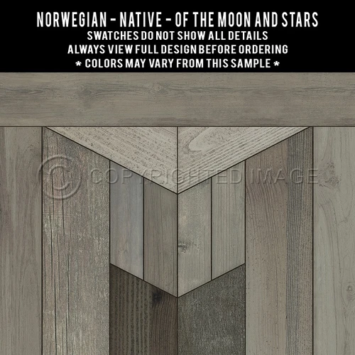 Native Of the Moon and the Stars - vinyl floor cloth swatch sample