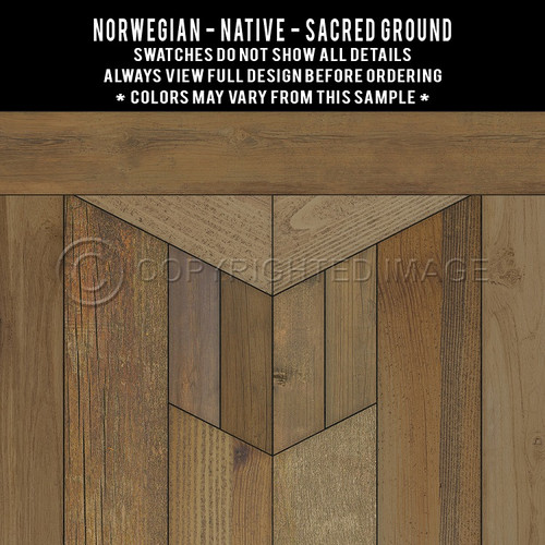 Native Sacred Ground - vinyl floor cloth swatch sample