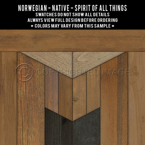 Native Spirit of All Things - vinyl floor cloth swatch sample