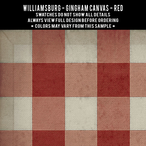 Williamsburg Gingham Canvas Red - vinyl floor cloth swatch sample