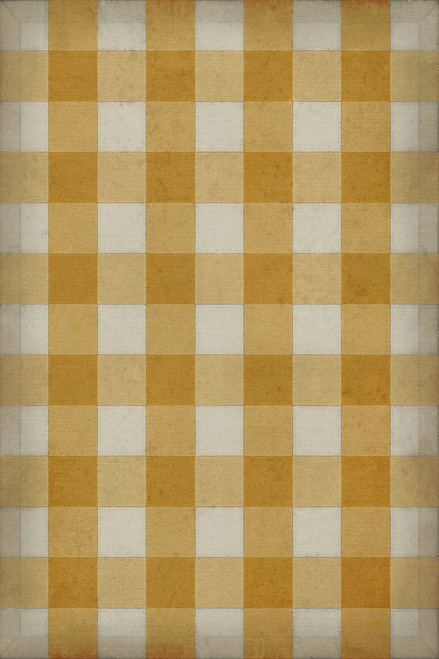 Williamsburg Gingham Canvas Yellow - vinyl floor cloth sizes 20x30, 24x36, 38x56