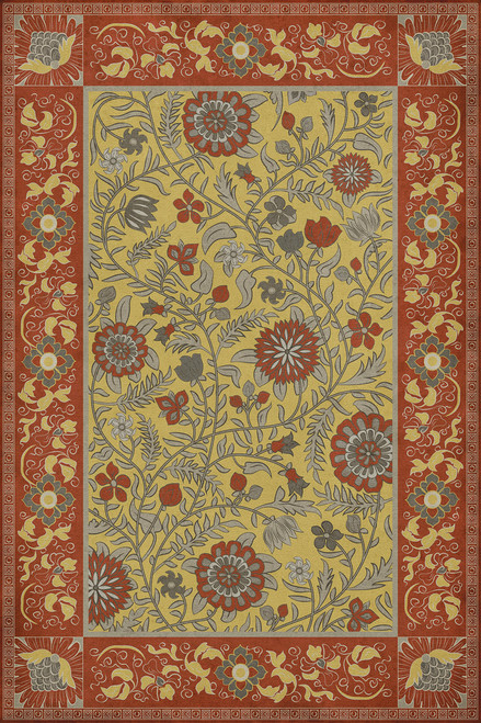 Williamsburg Indian Quilt Calcutta - vinyl floor cloth, Image for all rectangle sizes