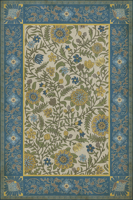 Williamsburg Indian Quilt Cochin - vinyl floor cloth, Image for all rectangle sizes