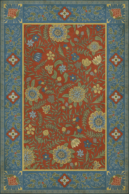 Williamsburg Indian Quilt Darjeeling - vinyl floor cloth, image for all rectangle sizes