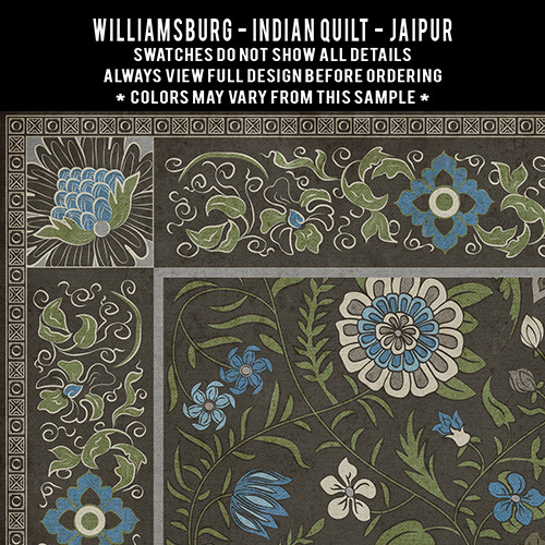 Williamsburg Indian Quilt Jaipur - vinyl floor cloth swatch sample