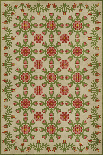 Williamsburg Needlework Amanda's Fable - vinyl floor cloth sizes 20x30, 24x36, 38x56, 52x76, 70x102