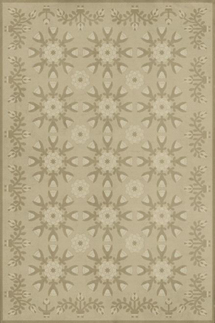 Williamsburg Needlework Margaret's Diary - vinyl floor cloth sizes 20x30, 24x36, 38x56, 52x76, 70x102