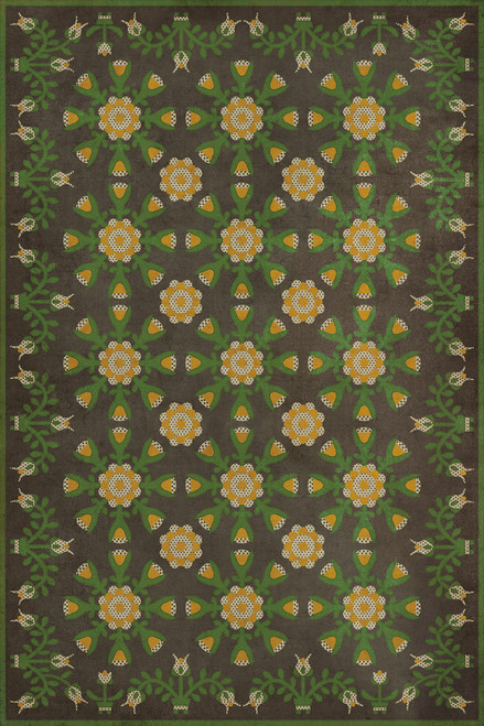 Williamsburg Needlework Polly's Penny Squares - vinyl floor cloth sizes 20x30, 24x36, 38x56, 52x76, 70x102