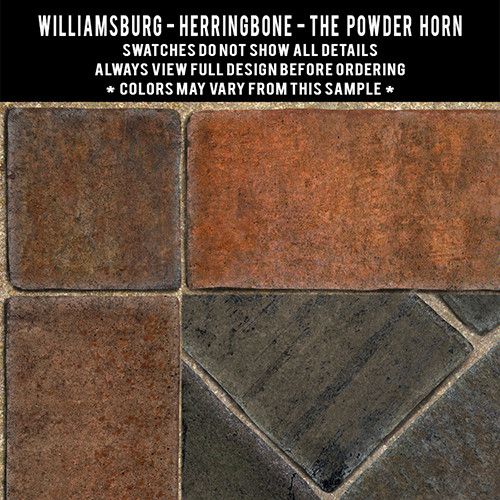 Williamsburg Herringbone Brick The Powder Horn - vinyl floor cloth swatch sample 