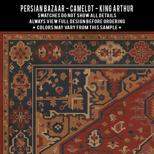Camelot King Arthur - vinyl floor cloth 5"x5" swatch sample