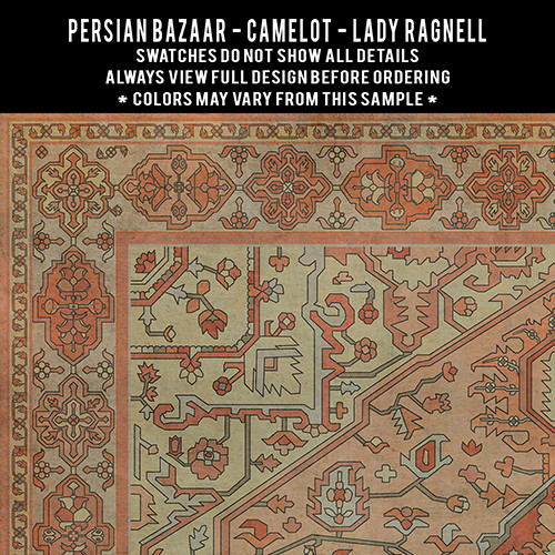 Camelot Lady Ragnell - vinyl floor cloth 5"x5" swatch sample