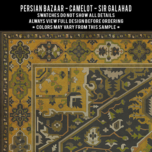 Camelot Sir Galahad - vinyl floor cloth 5"x5" swatch sample