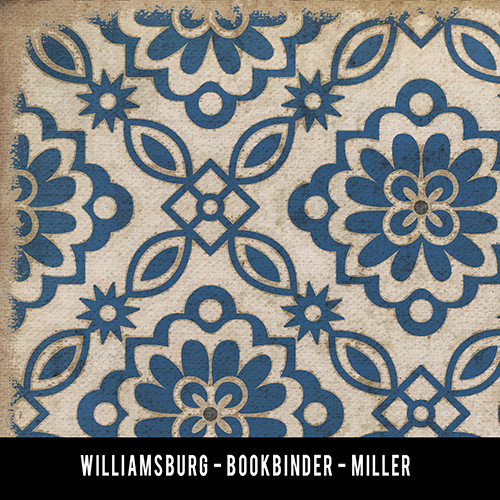 Williamsburg Bookbinder Miller - vinyl floor cloth swatch sample