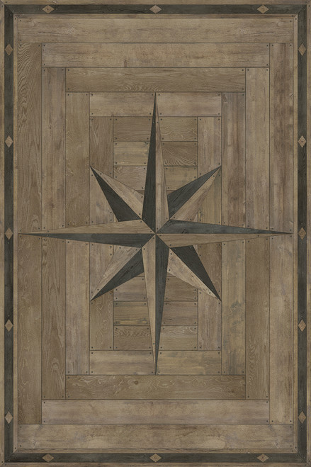 Williamsburg 18th Century Joinery Crosspiece - vinyl floor cloth Image for all rectangle sizes