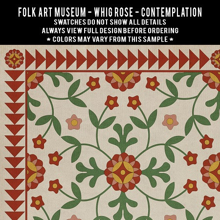 Whig Rose Contemplation - vinyl floor cloth 5"x5" swatch