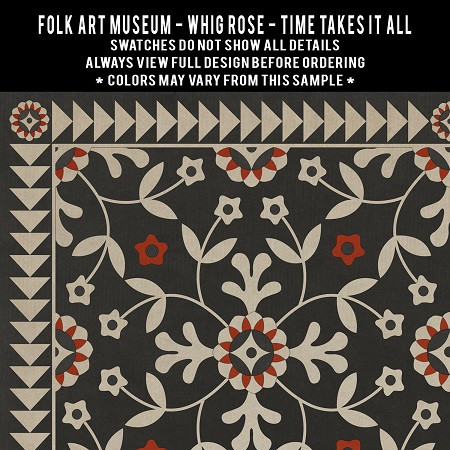 Whig Rose Time Takes it All - vinyl floor cloth 5"x5" swatch
