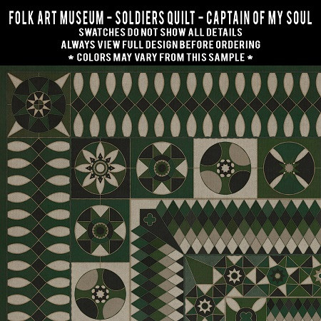 Soldiers Quilt Captain of My Soul - vinyl floor cloth 5"x5" swatch