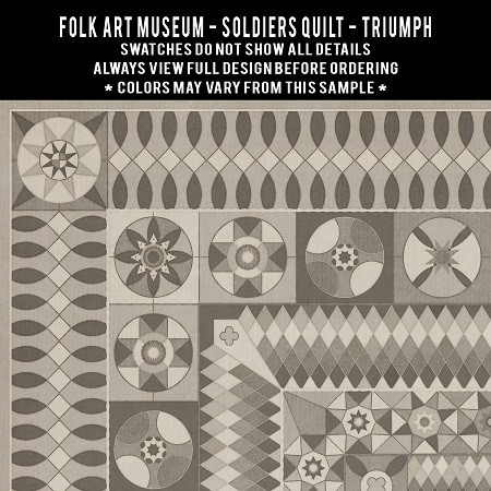 Soldiers Quilt Triumph - vinyl floor cloth 5"x5" swatch