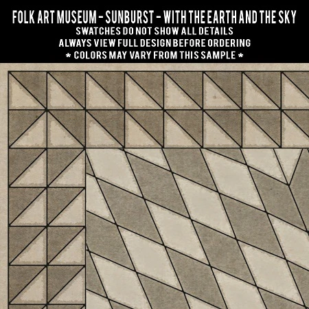 Sunburst With the Earth and the Sky - vinyl floor cloth 5"x5" swatch