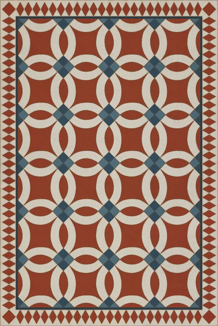 Wedding Ring Ramona - vinyl floor cloth sizes 20x30, 24x36, 30x44, 38x56
