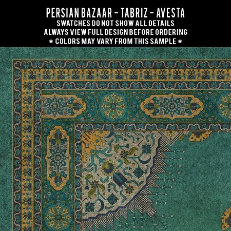 Tabriz Avesta - vinyl floor cloth 5"x5" swatch