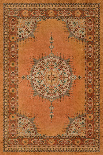 Tabriz Zurvan - vinyl floor cloth sizes 20x30, 24x36, 30x44, 38x56