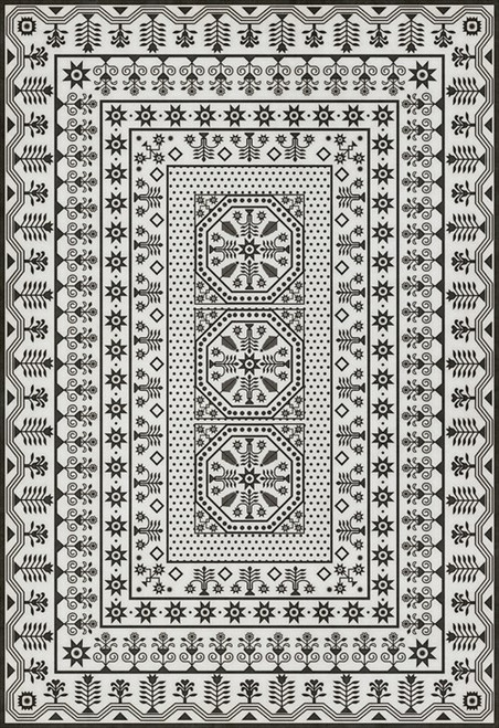 Embroidery To the Moon - vinyl floor cloth, Image for all rectangle sizes